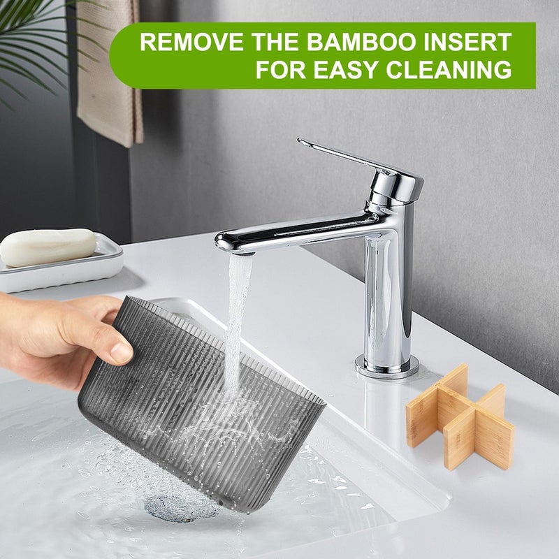 GFWARE Black Bathroom Accessories - 5 Slots Toothbrush Holders for Bathrooms Sink Organizer Countertop Kids Bathroom Storage Caddy Decor - Image 5